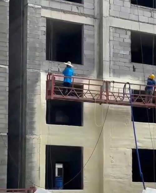 噴聚氨酯泡沫的機(jī)器(圖2) 外墻保溫噴聚氨酯泡沫案例